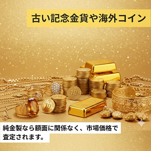 古い記念金貨や海外コイン